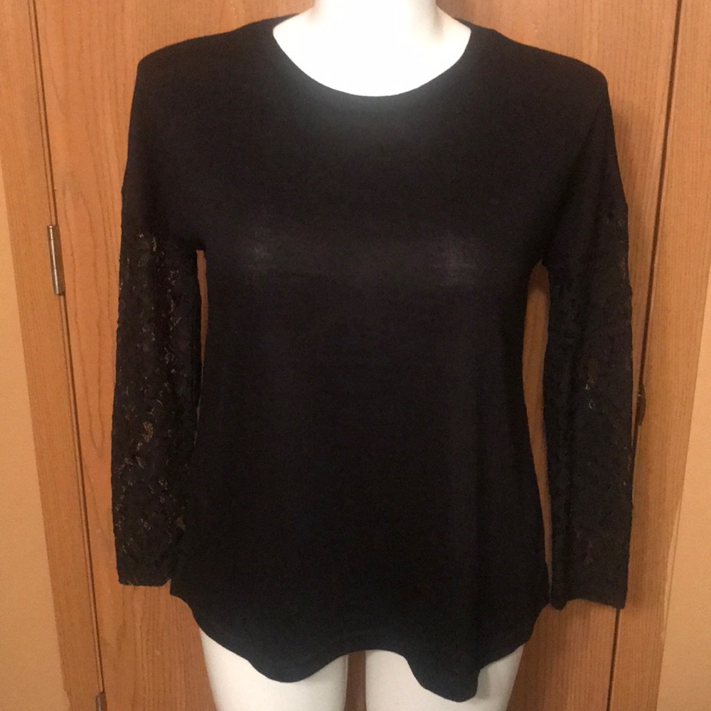 Jack by BB Dakota black lace back sweater size M
